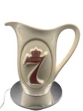 Vintage Seagram's 7 Crown Logo Whiskey Pitcher Jug Barware Classic American